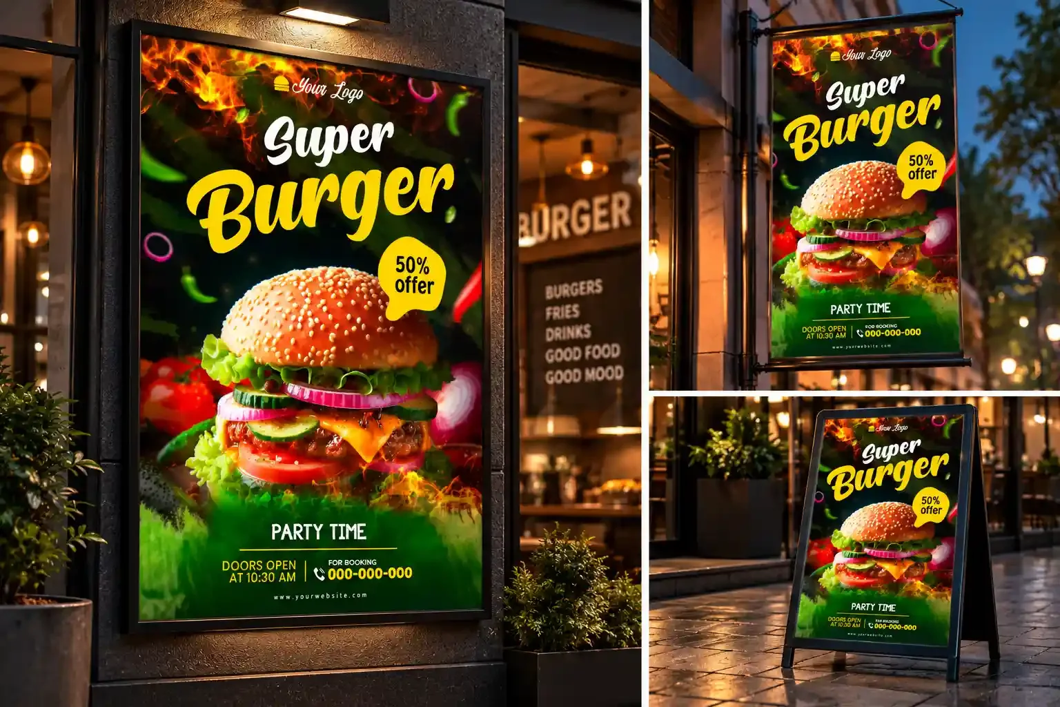 Super Burger Signage Design